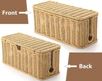 2Pack Large Cable Management Box, Handwoven Imitation Rattan Cord Organizer - Image 6