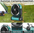 Camping Fan with Light - 20000mAh Rechargeable Battery Fan - Image 7