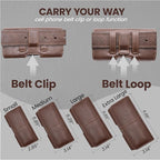 Leather Phone Holster for Men & Women, Horizontal Cell Phone Case, Fits iPhone - Image 4