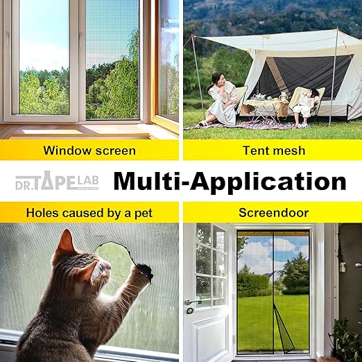 Black Window Screen Repair Tape, 2 in X 15 FT, Screen Repair Kit - Image 5