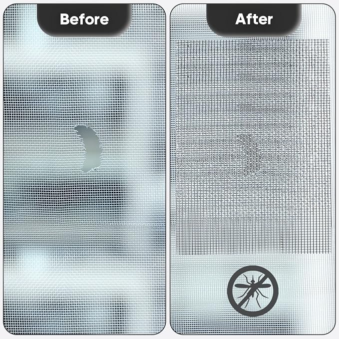 5" x 7" Grey/Black Screen Repair Kit, Strong Adhesive Fiberglass Mesh Patch Tape - Image 4