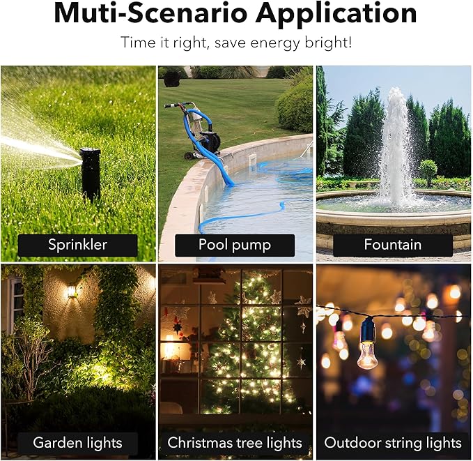HBN Outdoor Timer Outlet Waterproof, 24 Hour Mechanical Light Timers - Image 7
