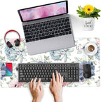 Watercolor Succulents Desk Mat, Plants Succulent Roses Desk Pad Protector - Image 4