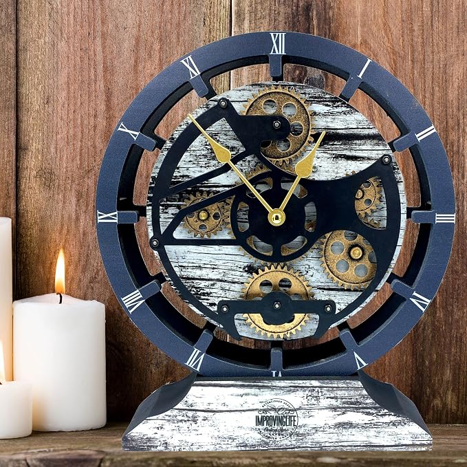 ImprovingLife The Gears Clock Desk Clock 10 inches - Image 4