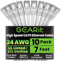 GEARit Cat 6 Ethernet Cable Cat6 Network Patch, Snagless Cord, Internet by GEARit