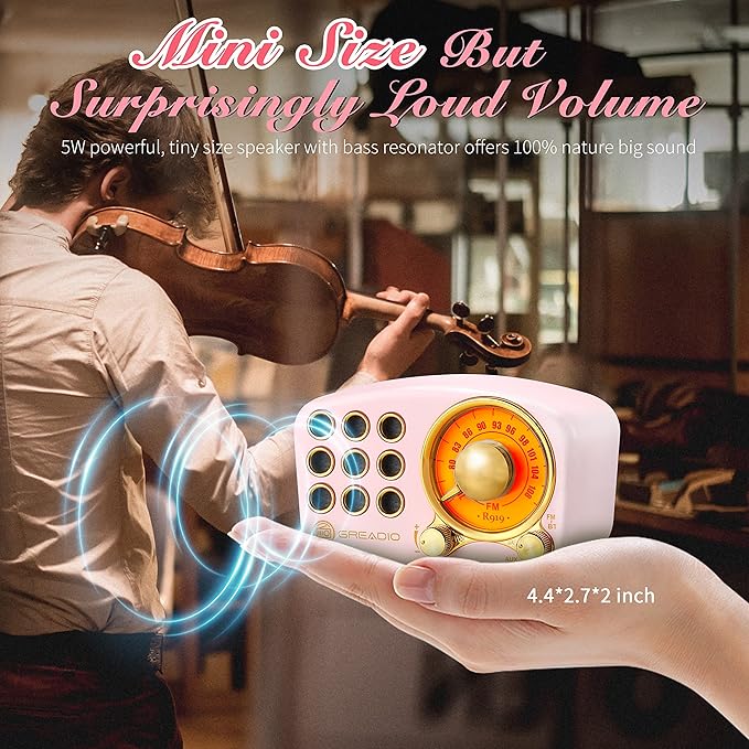 Retro Bluetooth Speaker, Vintage Radio-Greadio FM Radio - Image 2