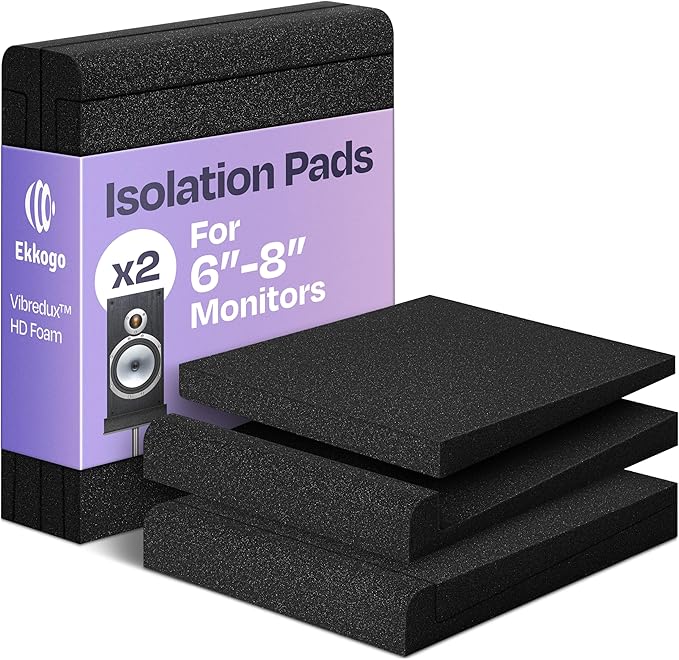 Pair of Studio Monitor Isolation Pads Premium Acoustic Foam to Elevate Audio by EkkogoAcousticPanels
