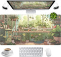 Cute Desk Mat Green Plants Gaming Mouse Pad XXL Large Extended Sage Laptop by LuckyCow