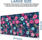 Colorful Flowers Gaming Mouse Pad 3mm Thick Stitched Edge Waterproof Non-Slip - Image 3