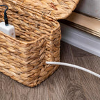 PEMAR Natural Wicker Cable Management Box, Cable Organizer, 2 Open Slots - Image 6