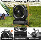 Camping Fan with Light - 20000mAh Rechargeable Battery Fan - Image 7