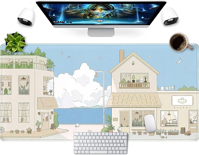 Cute Desk Mat Kawaii Mousepad Japanese Street Mouse Pad, Large Mouse Pad XXL - Image 6