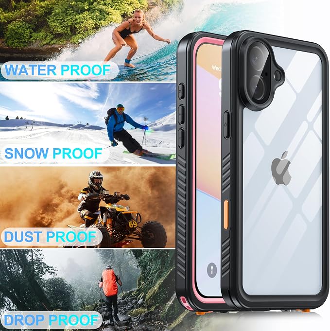 for iPhone 16 Plus Case Waterproof, Built-in Privacy Screen & HD Screen Double - Image 8