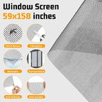 Window Screen Replacement, Screen Door Repair Kit, Including 50 FT - Image 3