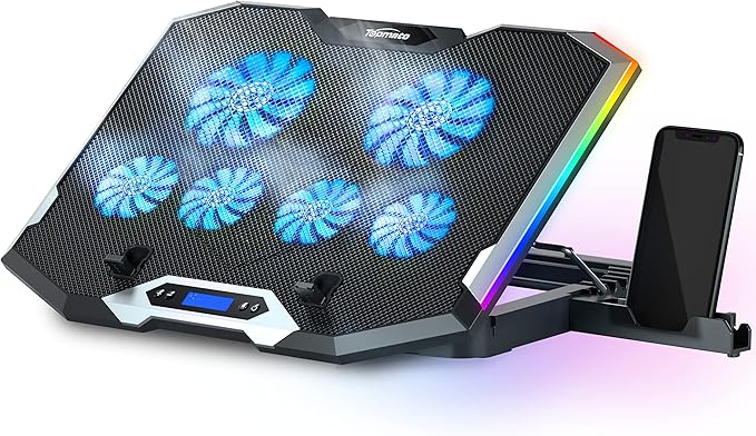 TopMate C11 Laptop Cooling Pad RGB Gaming Notebook Cooler, Laptop Fan Stand by TopMate