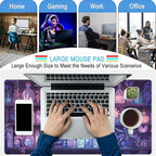 Cute Cozy Purple Gaming Desk Mat, Mystical Potion Bottles Mouse Pad XXL Large - Image 5