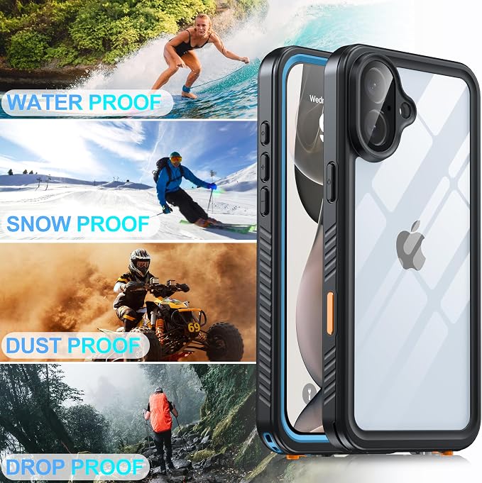 for iPhone 16 Plus Case Waterproof, Built-in Privacy Screen & HD Screen Double - Image 8