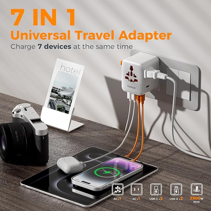 TESSAN Universal Travel Adapter, International Power Adapter - Image 3