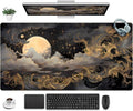 Golden Moon Desk Pad Black Desk Mat XXL Mouse Gaming Pads, Starry Sky Keyboard by Unknown