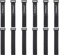 12 Pack 1 x 12 Inches Hook and Loop Reusable Fastening Cable Tie Down Straps by by Wisdompro