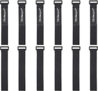12 Pack 1 x 12 Inches Hook and Loop Reusable Fastening Cable Tie Down Straps by by Wisdompro