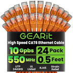 GearIT Cat 6 Ethernet Cable Cat6 Network Patch, Snagless Cord, Internet by GEARit