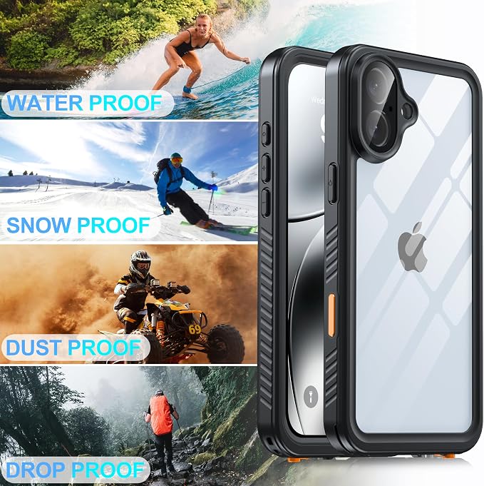 for iPhone 16 Plus Case Waterproof, Built-in Privacy Screen & HD Screen Double - Image 8