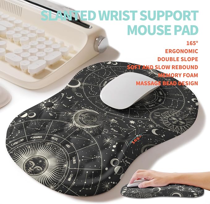 2-in-1 Ergonomic Set, Wave Rise Keyboard Wrist Rest and Massage Bulge Slope - Image 3