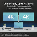 Plugable Thunderbolt 4 Dock for Dual 4K or 8K Display – 100W Charging Docking - Image 4