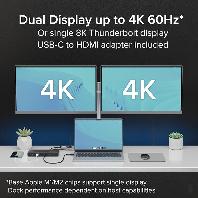 Plugable Thunderbolt 4 Dock for Dual 4K or 8K Display – 100W Charging Docking - Image 4