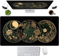 Aesthetic Celestial Desk Mat Vintage Flowers Desk Pad Large Mouse Pad Gaming by LuckyCow