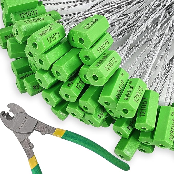 60 Pieces Security Cable Seals, Metal Number security tags by Unknown