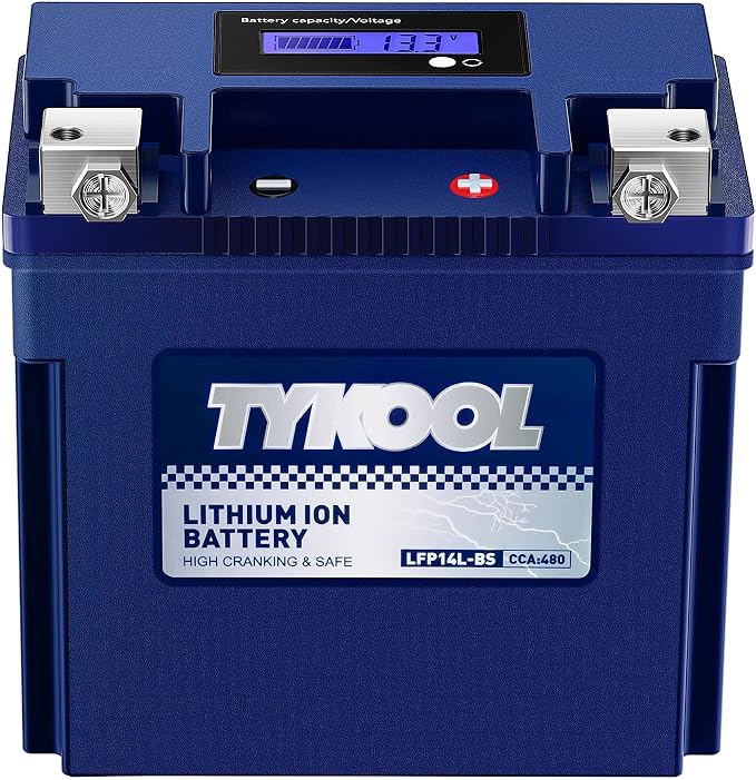 TYKOOL YTX14L-BS 3X Cranking Amps, 5X Life, Lithium LiFePO4 Motorcycle Battery by TYKOOL