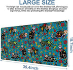 Sugar Skull Black Cats Gaming Mouse Pad 3mm Thick Stitched Edge Waterproof - Image 3