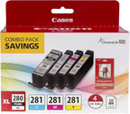 Canon PGI-280XL PGBK/CLI-281CMY Ink and Photo Paper Bundle - Image 3