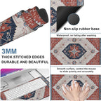 Vintage Style Rug Gaming Mouse Pad 3mm Thick Stitched Edge Waterproof Non-Slip - Image 2