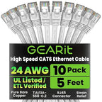 GEARit Cat 6 Ethernet Cable Cat6 Network Patch, Snagless Cord, Internet by GEARit