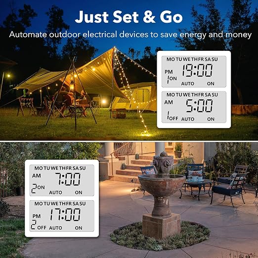 BN-LINK 7 Day Outdoor Heavy Duty Digital Programmable Timer, Outdoor Timer - Image 5