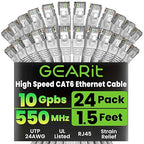 GearIT Cat 6 Ethernet Cable Cat6 Network Patch, Snagless Cord, Internet by GEARit
