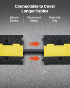 VEVOR Cable Protector Ramp, 2 Channel Heavy Duty 39.37'' Rubber Cord Hose Wire - Image 6