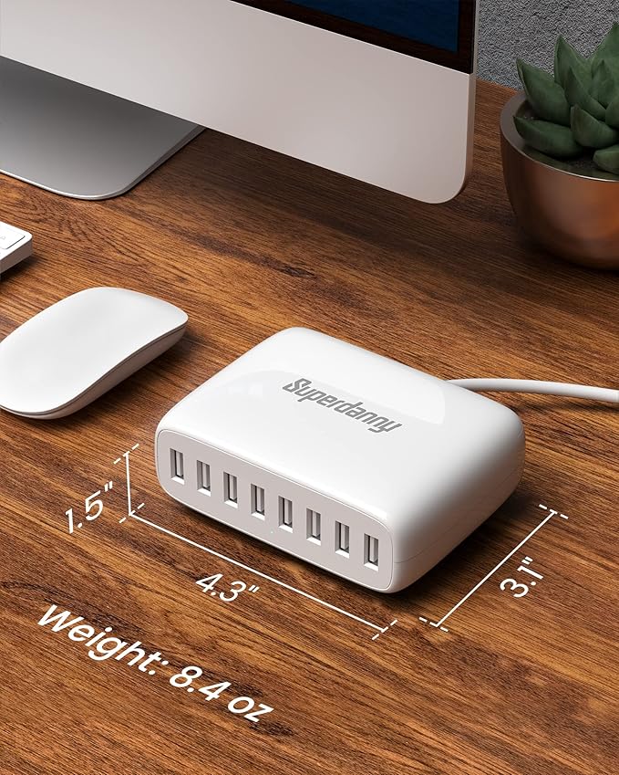 USB Charger Station, SUPERDANNY 8-Port Desktop Charging Station - Image 5