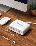 USB Charger Station, SUPERDANNY 8-Port Desktop Charging Station - Image 5