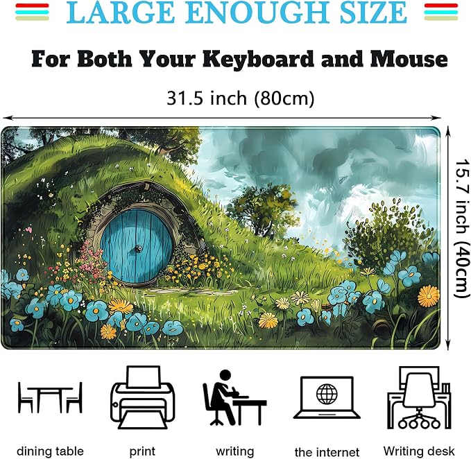 Cute Landscape Cartoons Desk Mat Aesthetic Gaming Mouse Pad XXL Large Extended - Image 3