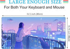 Purple Anime Kawaii Desk Mat Mousepad Cute Cat XXL Large Gaming Japanese Girly - Image 3