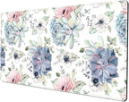 Watercolor Succulents Desk Mat, Plants Succulent Roses Desk Pad Protector by LuckyCow