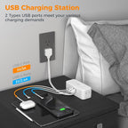 Small Extension Cord 6 inch, TESSAN Thin Flat Plug Power Strip - Image 4
