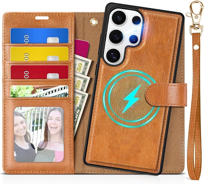 TUCCH Wallet Case for Galaxy S25 Ultra, Removable 2 in 1 RFID Blocking Wrist by TUCCH