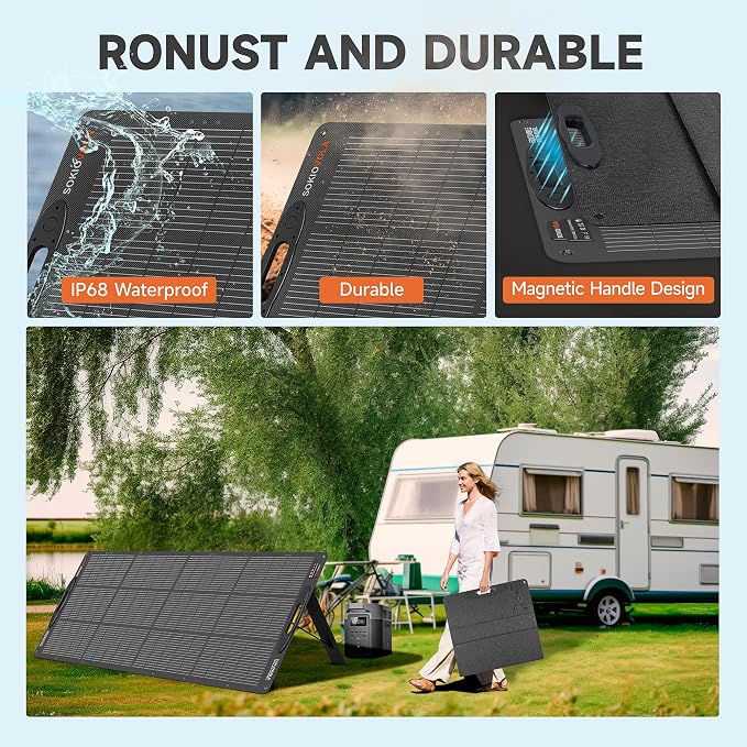 200W Portable Solar Panels, Foldable Solar Panel, IP68 Waterproof & Durable Up - Image 8