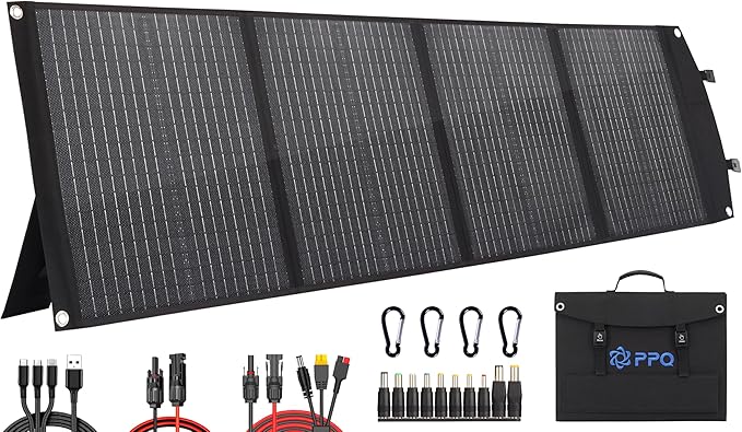 PPQ 100W Portable Solar Panel Kit 18V/6A, 9lb Foldable Briefcase Solar Charger by Unknown