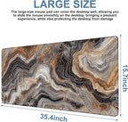 Large Mouse Pad Abstract Marble Gaming Desk Pad Computer Keyboard Non-Slip - Image 3